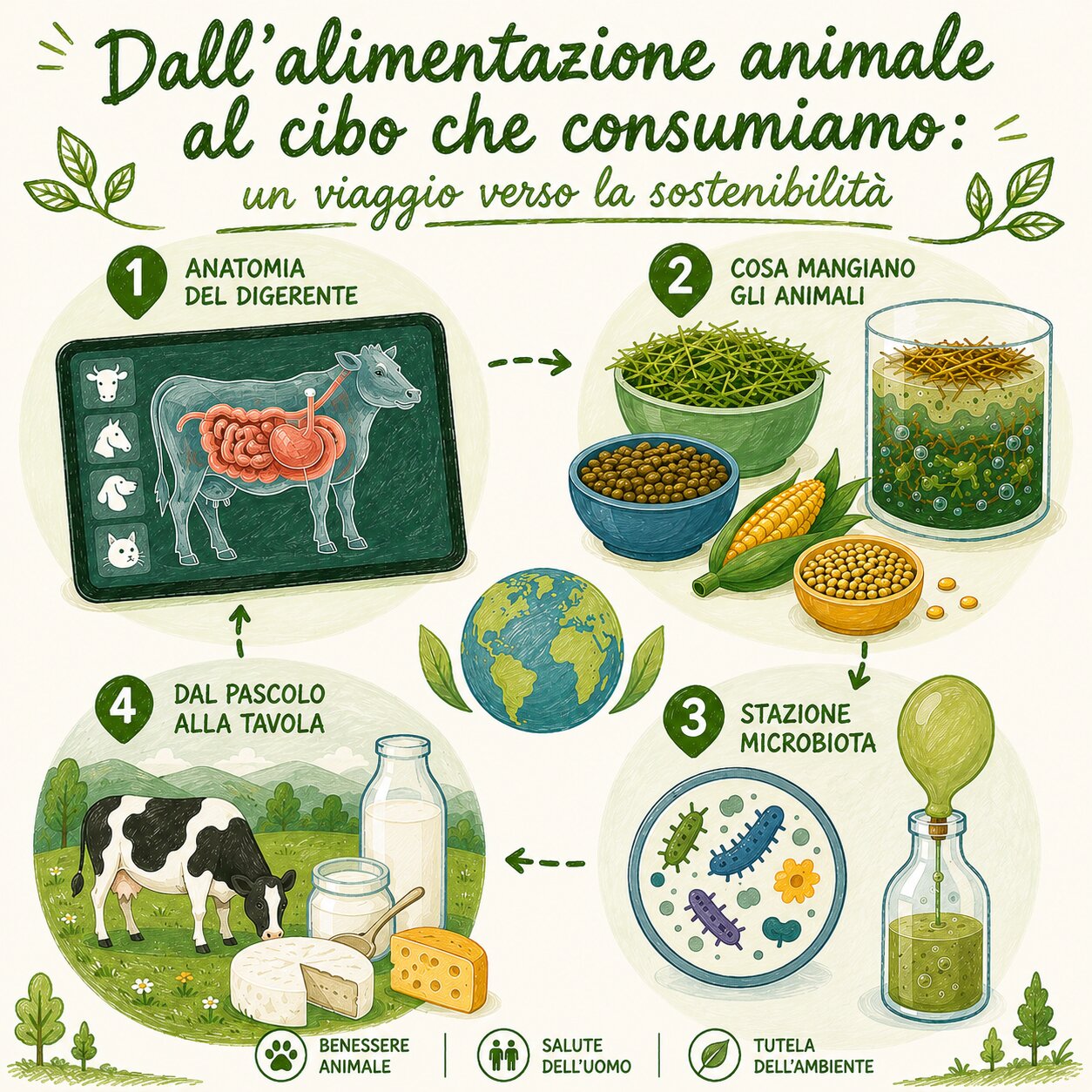 Dall'alimentazione animale al cibo che consumiamo: un viaggio verso la sostenibilità